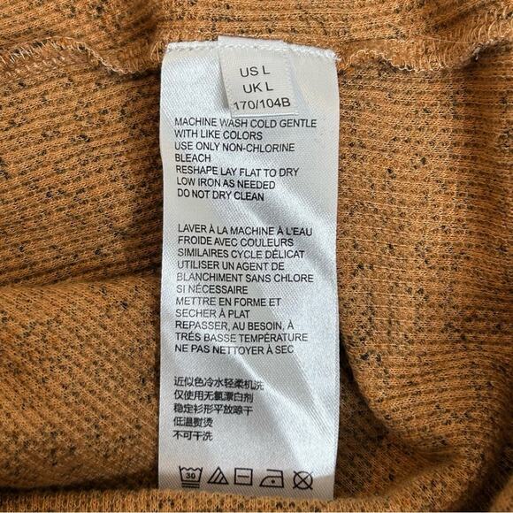 Anthropologie Pilcro Animal Cheetah Leopard Print Split Neck Thermal Top Large - Picture 8 of 10